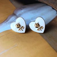 Nihaojewelry Jewelry Wholesale Heart Drip Glaze Enamel Shell Stud Earrings main image 5