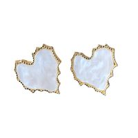 Nihaojewelry Jewelry Wholesale Heart Drip Glaze Enamel Shell Stud Earrings main image 3