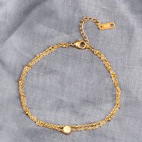 Wholesale Jewelry Double Chain Round Bean Titanium Steel Bracelet Nihaojewelry main image 1