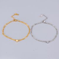 Wholesale Jewelry Double Chain Round Bean Titanium Steel Bracelet Nihaojewelry main image 4