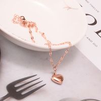 Wholesale Jewelry Fashion Titanium Steel Rose Gold Heart Shape Bracelet Nihaojewelry main image 3