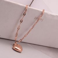 Wholesale Jewelry Fashion Titanium Steel Rose Gold Heart Shape Bracelet Nihaojewelry main image 5
