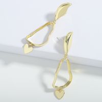 Nihaojewelry Jewelry Wholesale New Fashion Heart Pendant Brass Plating Irregular Long Earrings main image 5