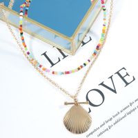 Nihaojewelry Bijoux Gros Coquillage Pendentif Perles Colorées Collier Multicouche main image 1