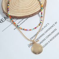 Nihaojewelry Jewelry Wholesale Shell Pendant Colorful Beads Multi-layered Necklace main image 6