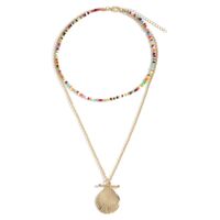 Nihaojewelry Jewelry Wholesale Shell Pendant Colorful Beads Multi-layered Necklace main image 3