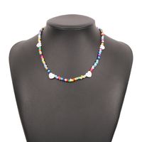 Wholesale Jewelry Bohemian Clashing Color Rice Bead Heart Necklace Nihaojewelry sku image 1