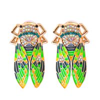 Nihaojewelry Schmuck Großhandel Modefarbe Diamant Insekt Ohrringe main image 1