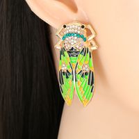 Nihaojewelry Bijoux En Gros Mode Couleur Diamant Boucles D&#39;oreilles Insectes main image 3