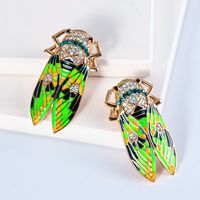 Nihaojewelry Schmuck Großhandel Modefarbe Diamant Insekt Ohrringe main image 5