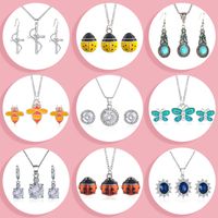 Nihaojewelry Fashion Geometric Diamond Necklace Earrings Ring Combination Set Wholesale Jewelry main image 5