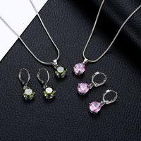 Nihaojewelry Fashion Geometric Diamond Necklace Earrings Ring Combination Set Wholesale Jewelry main image 1