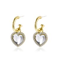 Wholesale Jewelry Black Heart Pendant Earrings Nihaojewelry main image 6