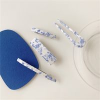 Wholesale Jewelry Blue And White Porcelain Acrylic Large Hair Clip Nihaojewelry main image 4