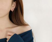 Nihaojewelry Bijoux En Gros Chaîne De Gland Coréen Boucles D'oreilles En Acier Titane Suspendues À L'arrière main image 5