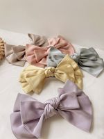 Wholesale Jewelry Simple Solid Color Fabric Double-layer Bowknot Hair Clip Nihaojewelry main image 1