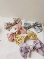 Wholesale Jewelry Simple Solid Color Fabric Double-layer Bowknot Hair Clip Nihaojewelry main image 3
