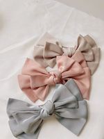 Wholesale Jewelry Simple Solid Color Fabric Double-layer Bowknot Hair Clip Nihaojewelry main image 4