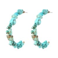 Wholesale Jewelry Turquoise C-shaped Earrings Nihaojewelry main image 3