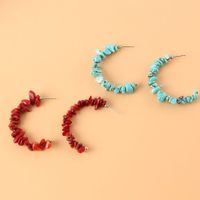 Wholesale Jewelry Turquoise C-shaped Earrings Nihaojewelry main image 4