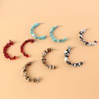 Wholesale Jewelry Turquoise C-shaped Earrings Nihaojewelry main image 5