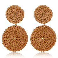 Wholesale Jewelry Woven Geometric Circular Rattan Earrings Nihaojewelry main image 1