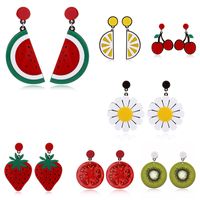 Nihaojewelry Jewelry Wholesale Simple Fruit Watermelon Strawberry Lemon Cherry Earrings main image 1