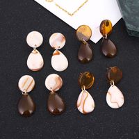 Nihaojewelry Jewelry Acrylic Amber Round Water Drop Leopard Print Earrings Wholesale main image 3