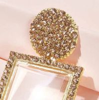 Nihao Schmuck Schmuck Großhandel Quadratische Farbe Passende Perlen Acryl Diamant Ohrringe main image 5
