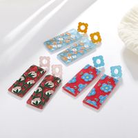 Nihaojewelry Jewelry Wholesale Retro Color Matching Three-dimensional Flower Earrings main image 1