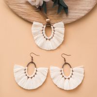 Nihaojewelry Tassel Oval Fan-shaped Long Necklace Earrings Set Wholesale Jewelry main image 1