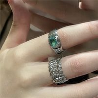 Nihaojewelry Fashion Wide Emerald Inlaid Open Ring Wholesale Jewelry main image 1