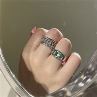 Nihaojewelry Fashion Wide Emerald Inlaid Open Ring Wholesale Jewelry main image 3