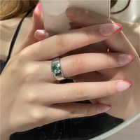 Nihaojewelry Fashion Wide Emerald Inlaid Open Ring Wholesale Jewelry main image 5