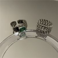 Nihaojewelry Fashion Wide Emerald Inlaid Open Ring Wholesale Jewelry main image 6