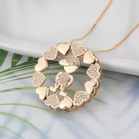 Nihaojewelry Simple Zircon Child Round Heart Pendant Necklace Wholesale Jewelry main image 3