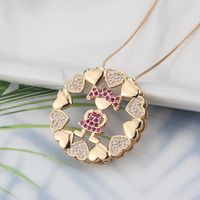 Nihaojewelry Simple Zircon Child Round Heart Pendant Necklace Wholesale Jewelry main image 4