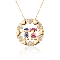 Nihaojewelry Simple Zircon Child Round Heart Pendant Necklace Wholesale Jewelry main image 5