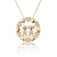 Nihaojewelry Simple Zircon Child Round Heart Pendant Necklace Wholesale Jewelry main image 6