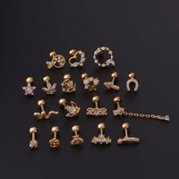 Ear Cartilage Rings & Studs Fashion Geometric Copper Plating Artificial Gemstones main image 1