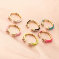 Nihaojewelry Fashion Water Drop Copper Micro-inlaid Zircon Opening Ring Wholesale Jewelry main image 1
