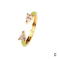 Nihaojewelry Fashion Water Drop Copper Micro-inlaid Zircon Opening Ring Wholesale Jewelry main image 4