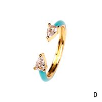 Nihaojewelry Fashion Water Drop Copper Micro-inlaid Zircon Opening Ring Wholesale Jewelry main image 3
