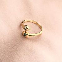 Nihaojewelry Mode Doppelköpfige Schlange Kupfer Verstellbarer Ring Großhandel Schmuck main image 1