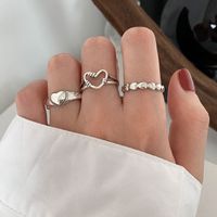Nihaojewelry Retro Hollow Heart Chain Copper Opening Ring Wholesale Jewelry main image 3