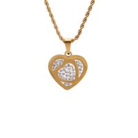 Nihaojewelry Exaggerated Style Twist Chain Heart Cross Pendant Necklace Wholesale Jewelry main image 5