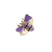 Nihaojewelry Fashion Dripping Bee Copper Micro-inlaid Zircon Ring Wholesale Jewelry main image 4