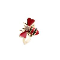 Nihaojewelry Fashion Dripping Bee Copper Micro-inlaid Zircon Ring Wholesale Jewelry main image 5