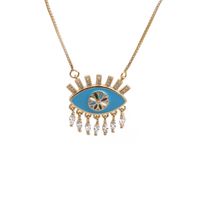 Nihaojewelry Fashion Zircon Oil Dripping Devil's Eye Necklace Wholesale Jewelry main image 1