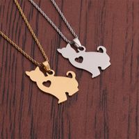 Nihaojewelry Creative Stainless Steel Heart Cat Pendant Necklace Wholesale Jewelry main image 4